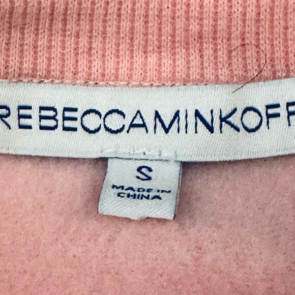 REBECCA MINKOFF NWOT PEACHY WILD THING MESSAGE SWEATSHIRT RUFFLES on ARMS SWEET - Picture 6 of 6